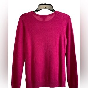NWT Charter Club Magenta Cashmere V-neck Sweater